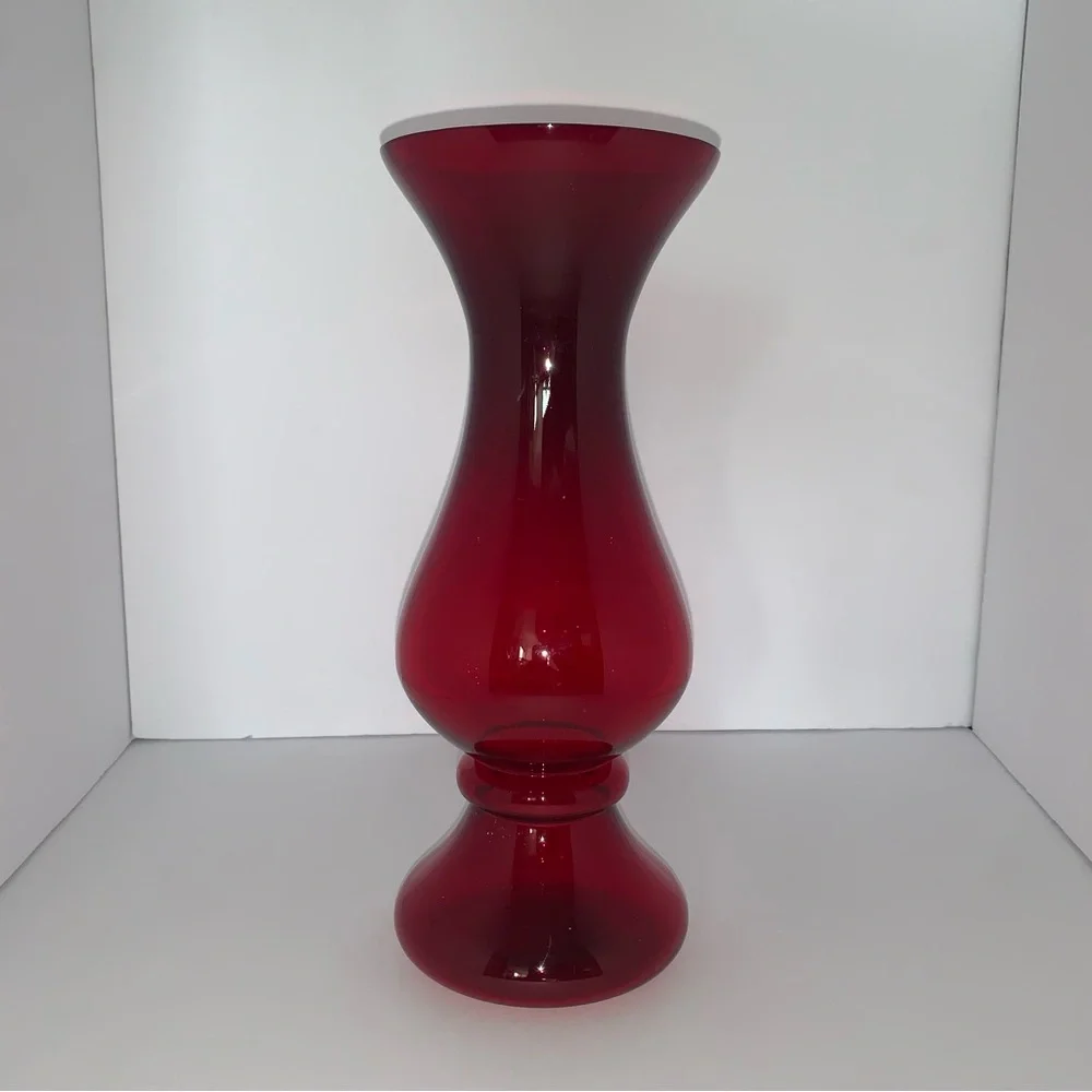 Vintage Red Glass Vase unique style